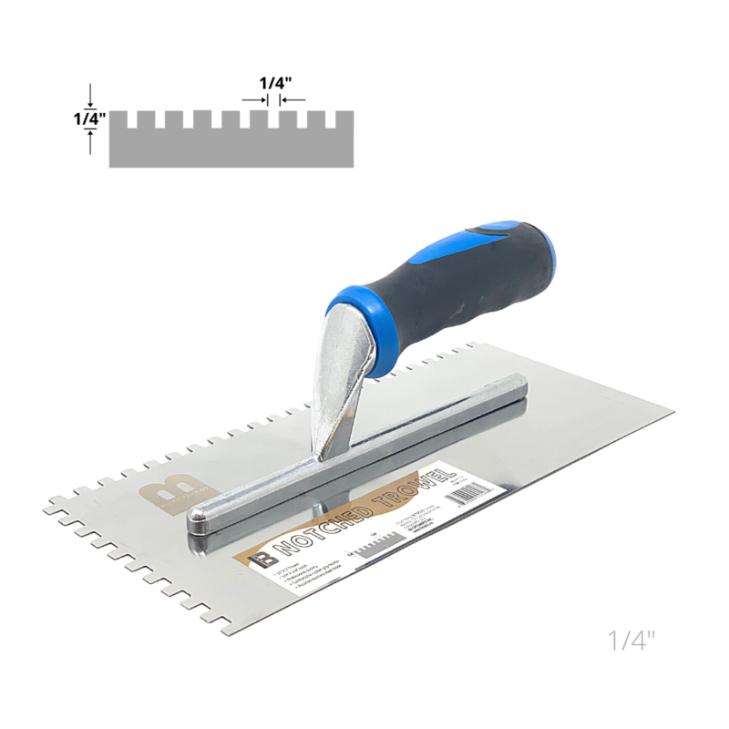 U-Notched Trowel with Pro-Grip Handle 1/4