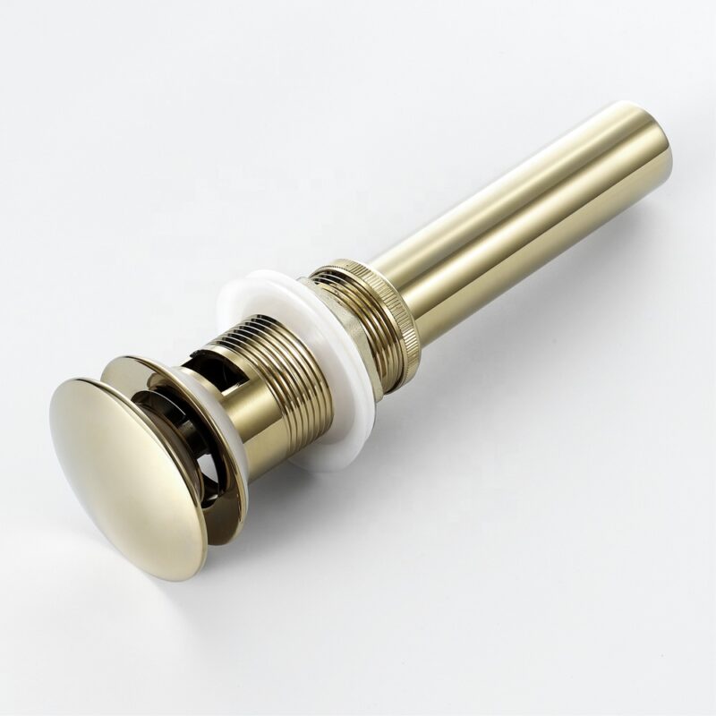 Pop Up Drain with Overflow for Sinks Gold
