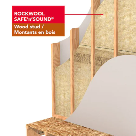 Rockwool Safe'n'Sound 16 inch O.C. For 2x4 Wood Studs 3 Rockwool Safe'n'Sound 16 inch O.C. For 2x4 Wood Studs
