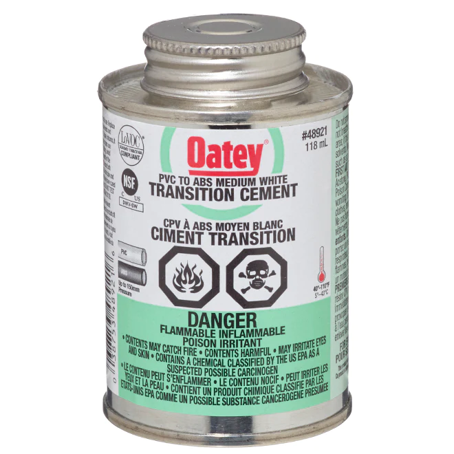 PVC TO ABS MEDIUM WHITE TRANSITION CEMENT