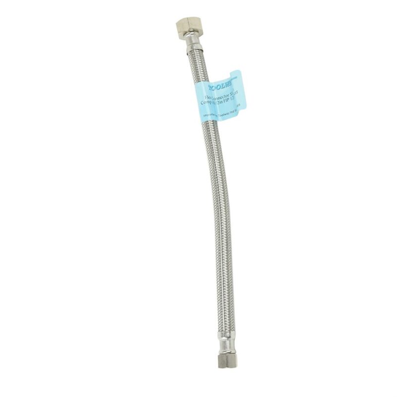 FLEX CONNECTOR SS 3 / 8IN COMP X ½IN FIP 12IN FAUCET 180281