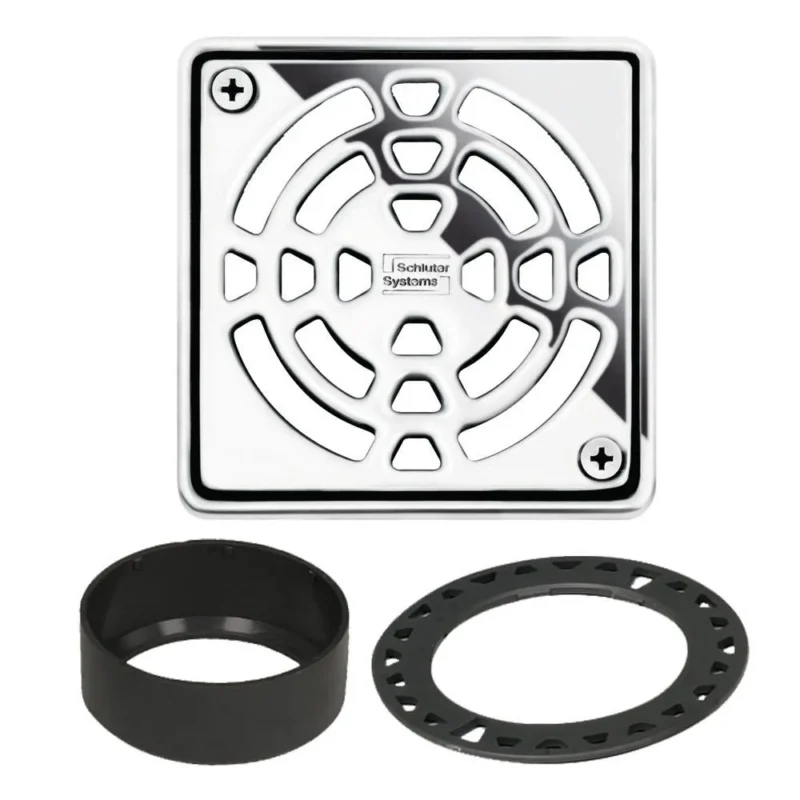 Schluter KERDI-DRAIN Square Grate Kit Classic - Stainless Steel (V2) Chrome 4"