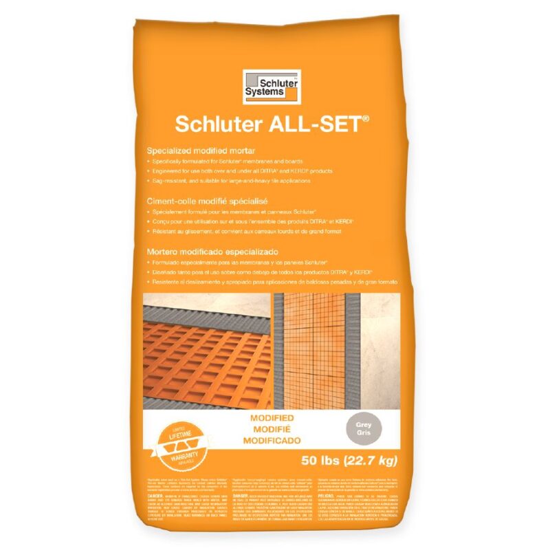 Schluter Systems SETA50G All-Set Modified Thin-Set Mortar Grey 50 lbs Bag
