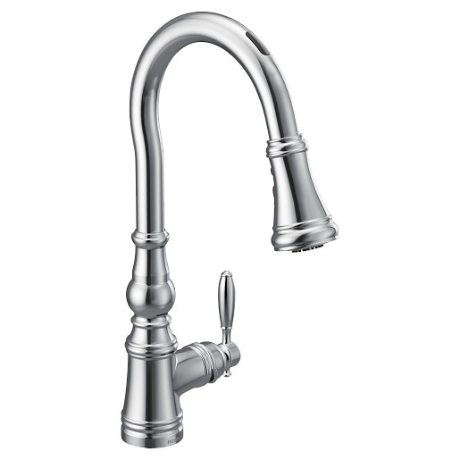 Weymouth Motion Control Smart Kitchen Faucet In Chrome - One Handle High Arc Pulldown Model: S73004EV2C