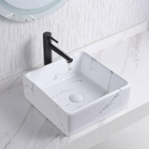 38 X 38 X 13.5 cm White Square Ceramic Sink 8011KT