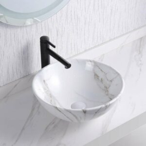 42 X 42 X 16 cm Carrara Round Ceramic Sink 8268ST