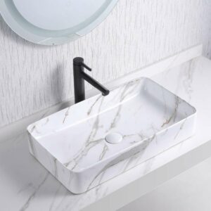 60 X 35 X 11 cm Carrara Rectangle Ceramic Sink 8414ST