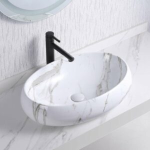 62 X 42 X 16 cm Carrara Oval Ceramic Sink 8252ST