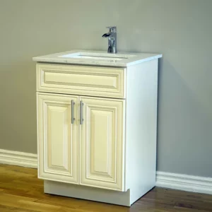 30″ Solid Wood CLASSIC IVORY Vanity with Quartz Countertop