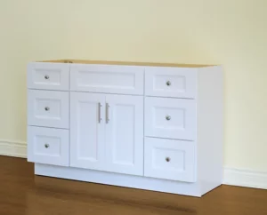 54" Solid Wood WHITE SHAKER  Vanity With Quartz Countertop