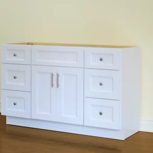 54″ Solid Wood WHITE SHAKER  Vanity With Quartz Countertop