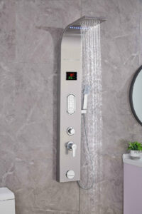 LUXURY SHOWER PANEL TOWER STAINLESS STEEL WITH LCD SCREEN ZM6211S (BLACK, SILVER)