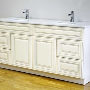 72″ Solid Wood CLASSIC IVORY Vanity With Quartz Countertop