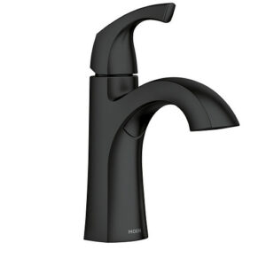 MOEN Lindor Matte Black One-Handle High Arc Bathroom Faucet
