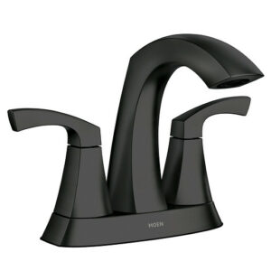 Lindor Matte Black Two-Handle High Arc Bathroom Faucet 84506