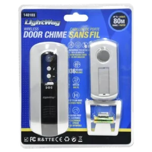 WIRELESS REMOTE TOUCH BUTTON DOOR CHIME WITH LED & WATERPROOF TRANSMITTER-SILVER