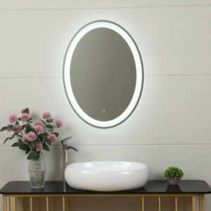 24 x 32 Inch Oval Vanity/Bathroom LED Mirror with Touch Button, Anti-Fog, Dimmable and Colour Tuneable LEDs