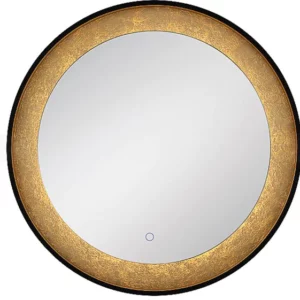 Gold Round Accent Vanity LED Mirror