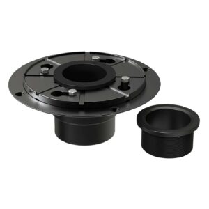 ABS Shower Floor Round Drain Base With Threaded Adapter Rubber Coupler