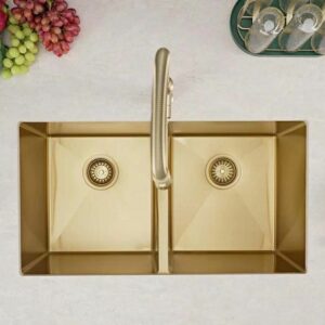 Undermount Kitchen Double Bowl Sink (Gold)