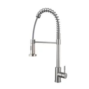 Stainless Steel Brushed Pull Down Kitchen Sink Faucets Pull Out Spring Kitchen YX3041