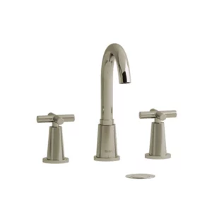RIOBEL Pallace Widespread Bathroom Faucet – Polished Nickel With Cross Handles | Model Number: PA08+PN