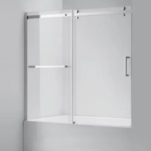 SHOWER DOOR 60X59 BLACK FOR TUB WITH NANO COAT