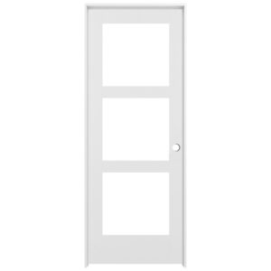Prehung Shaker Frosted Glass solid core three panel door